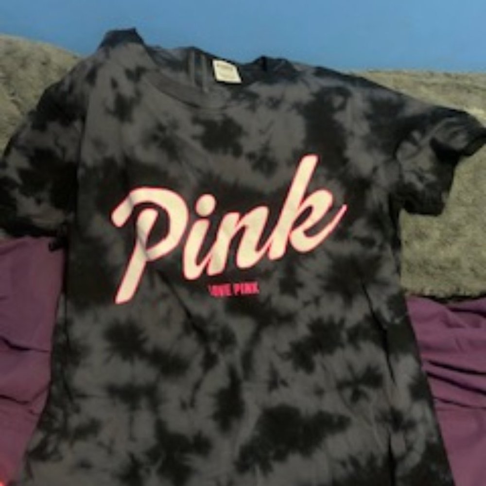 Victoria’s Secret pink tie dye T-shirts with slit in the back